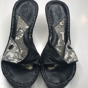 Born Black Leather Black White Hawaiian Print - 7. BSN0886A